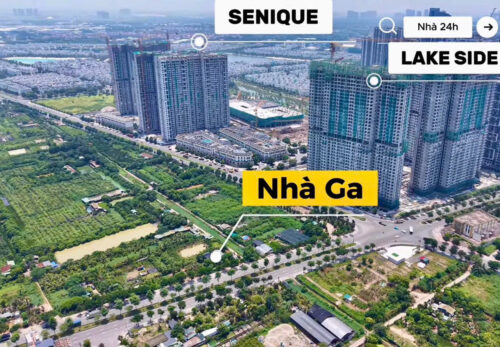 Vi tri nha ga Metro so 8 tai Lakeside Senique Vinhomes Ocean Park 1